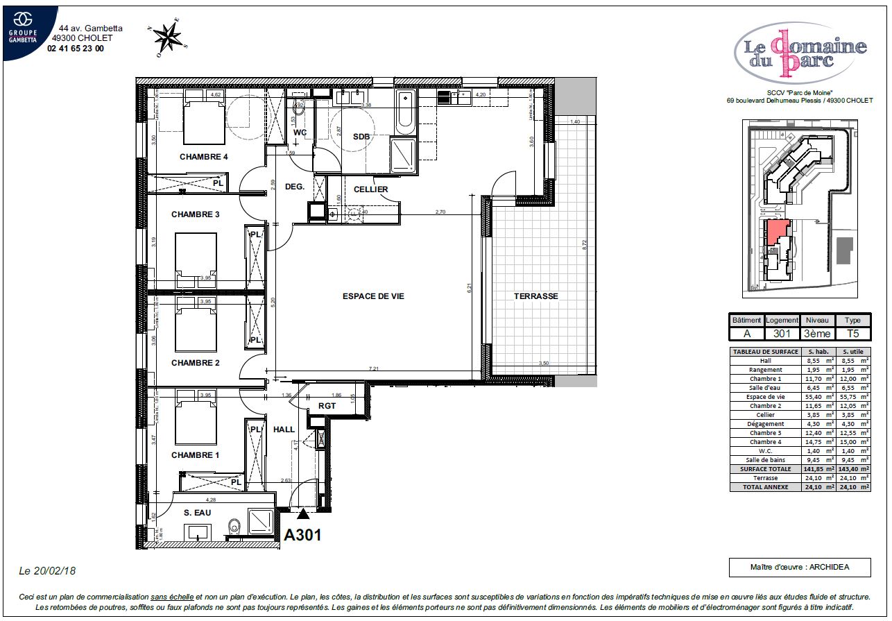 plan appartement 5 chambres